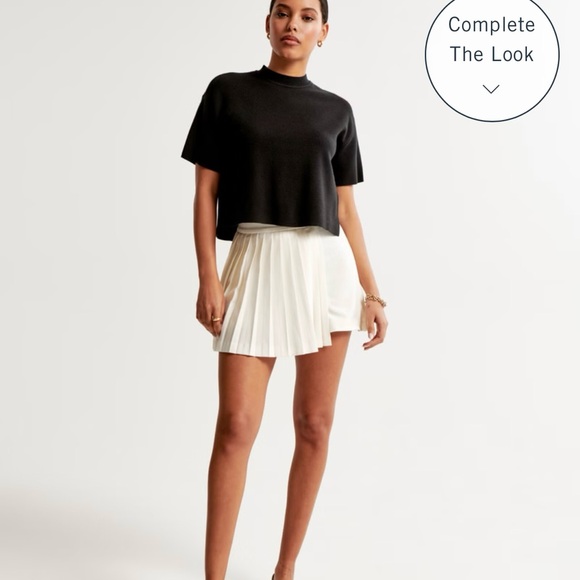 Abercrombie & Fitch Dresses & Skirts - CREAMPleated Wrap Mini Skort